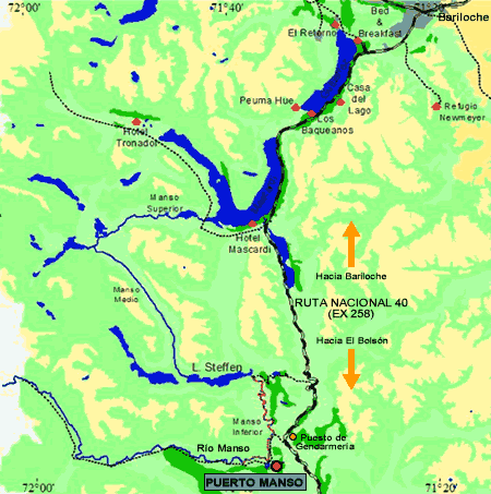 Mapa Valle r&iacute;o Manso
